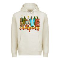 Oatmeal Heather love camping Premium Hoodie - Zillion Design Studio