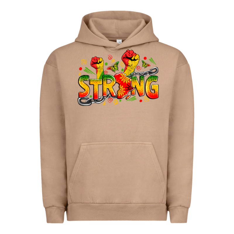 Strong Juneteenth Urban Hoodie by Zillion Design Studio | Teevron
