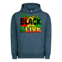 Pigment Midnight Navy stay black and live Urban Hoodie - Zillion Design Studio