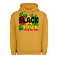 Pigment Peanut Butter stay black and live Urban Hoodie - Zillion Design Studio