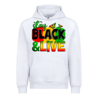 White stay black and live Urban Hoodie - Zillion Design Studio