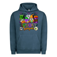 Pigment Midnight Navy Spooky Season Coffee Cups Urban Hoodie - texasbilliewilder