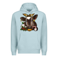 Blue Mist christmas baby cow Premium Hoodie - RanaPortraitStore
