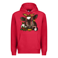 Cardinal christmas baby cow Premium Hoodie - RanaPortraitStore