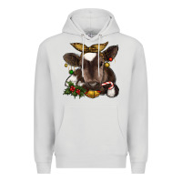 Dove Grey christmas baby cow Premium Hoodie - RanaPortraitStore