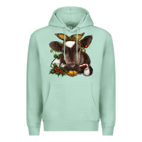 Seafoam christmas baby cow Premium Hoodie - RanaPortraitStore