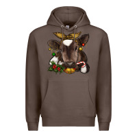Coffee christmas baby cow Premium Hoodie - RanaPortraitStore