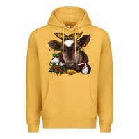 Mustard christmas baby cow Premium Hoodie - RanaPortraitStore