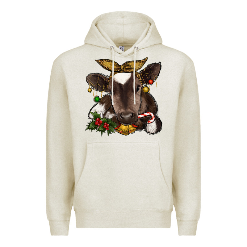 Christmas Baby Cow Premium Hoodie by RanaPortraitStore | Teevron