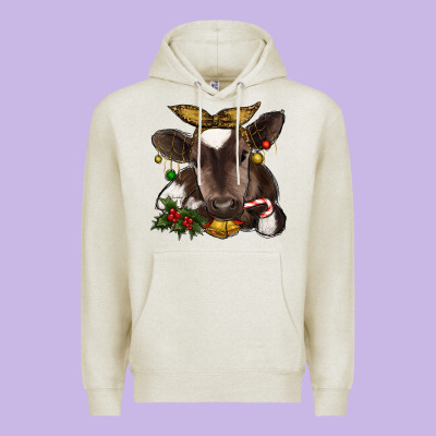 Christmas Baby Cow Premium Hoodie Designed By Ranaportraitstore