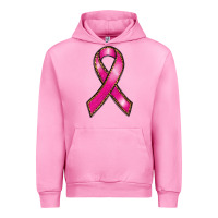 Fuchsia Pink breast cancer ribbon Urban Hoodie - RanaPortraitStore