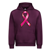 Mauve Wine breast cancer ribbon Urban Hoodie - RanaPortraitStore