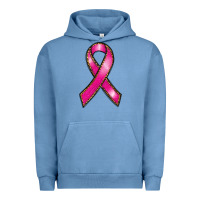 Pigment Pebble Blue breast cancer ribbon Urban Hoodie - RanaPortraitStore