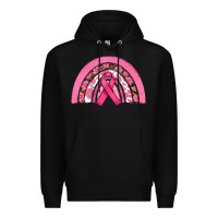 Black breast cancer rainbow Premium Hoodie - RanaPortraitStore