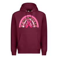 Burgundy breast cancer rainbow Premium Hoodie - RanaPortraitStore