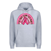 Heather Grey breast cancer rainbow Premium Hoodie - RanaPortraitStore