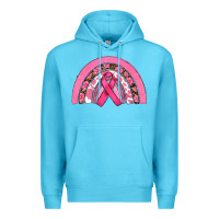 Ocean Blue breast cancer rainbow Premium Hoodie - RanaPortraitStore