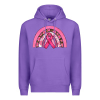 Purple breast cancer rainbow Premium Hoodie - RanaPortraitStore