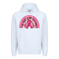 White breast cancer rainbow Premium Hoodie - RanaPortraitStore
