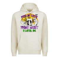 Oatmeal Heather Feeling Cute Might Haunt U Later Premium Hoodie - texasbilliewilder