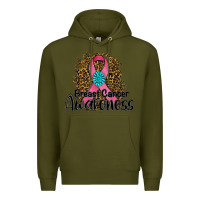 Army Green breast cancer awareness Premium Hoodie - RanaPortraitStore