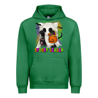 Emerald Spooky Season Ghost Cat Urban Hoodie - texasbilliewilder