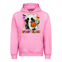 Fuchsia Pink Spooky Season Ghost Cat Urban Hoodie - texasbilliewilder