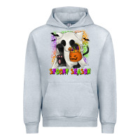 Heather Grey Spooky Season Ghost Cat Urban Hoodie - texasbilliewilder