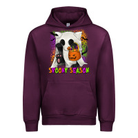 Mauve Wine Spooky Season Ghost Cat Urban Hoodie - texasbilliewilder