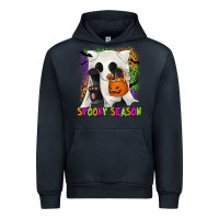 Navy Spooky Season Ghost Cat Urban Hoodie - texasbilliewilder