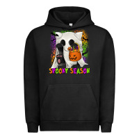 Pigment Black Spooky Season Ghost Cat Urban Hoodie - texasbilliewilder