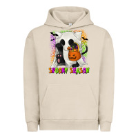 Pigment French Oak Spooky Season Ghost Cat Urban Hoodie - texasbilliewilder