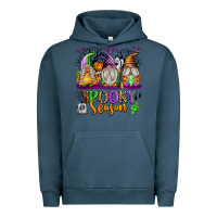 Pigment Midnight Navy Spooky Season Gnomes Urban Hoodie - texasbilliewilder