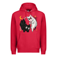 Cardinal Ghost Cats with Balance Halloween Premium Hoodie - texasbilliewilder