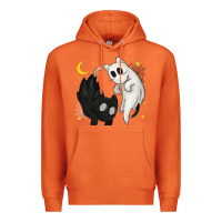 Carrot Ghost Cats with Balance Halloween Premium Hoodie - texasbilliewilder