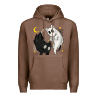 Chestnut Ghost Cats with Balance Halloween Premium Hoodie - texasbilliewilder