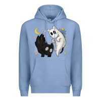 Colony Blue Ghost Cats with Balance Halloween Premium Hoodie - texasbilliewilder