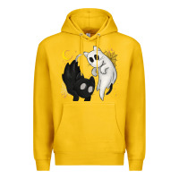 Lemon Ghost Cats with Balance Halloween Premium Hoodie - texasbilliewilder