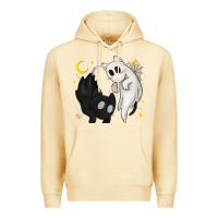 Pina Colada Ghost Cats with Balance Halloween Premium Hoodie - texasbilliewilder