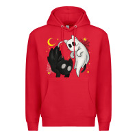 Red Ghost Cats with Balance Halloween Premium Hoodie - texasbilliewilder