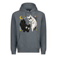 Rock Ghost Cats with Balance Halloween Premium Hoodie - texasbilliewilder