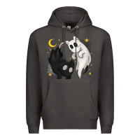 Smoke Ghost Cats with Balance Halloween Premium Hoodie - texasbilliewilder