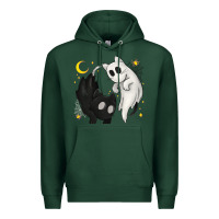 Sports Green Ghost Cats with Balance Halloween Premium Hoodie - texasbilliewilder