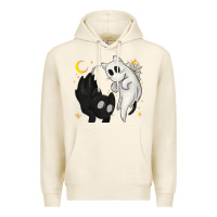 Tofu Ghost Cats with Balance Halloween Premium Hoodie - texasbilliewilder