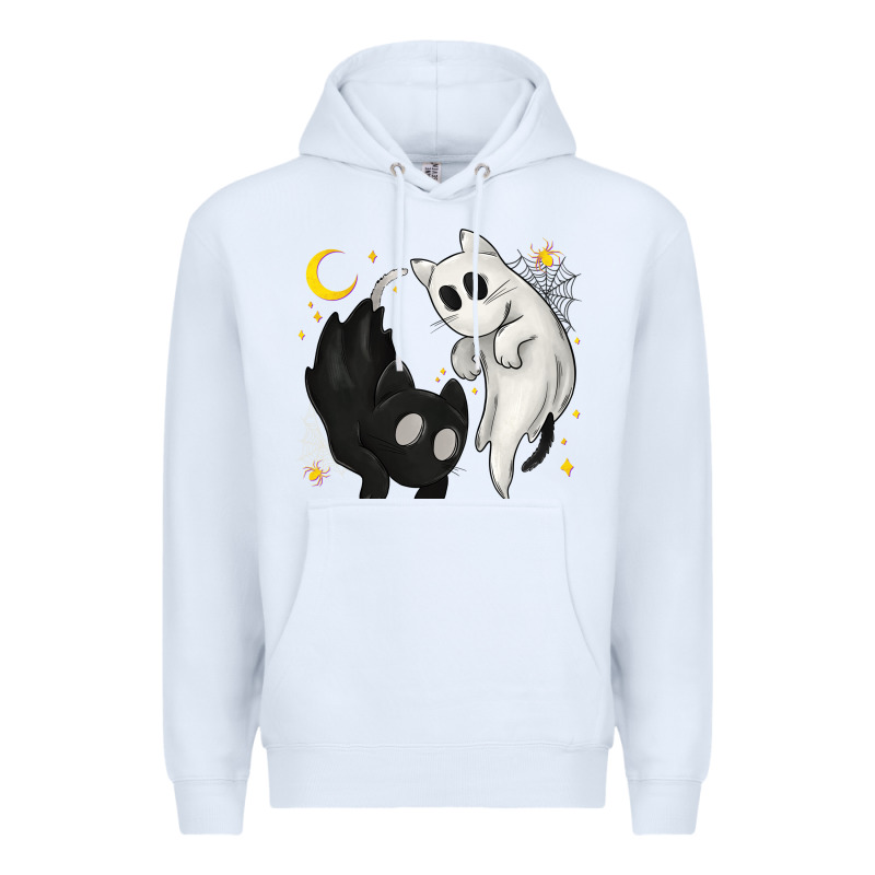 Ghost Cats With Balance Halloween Premium Hoodie by texasbilliewilder | Teevron
