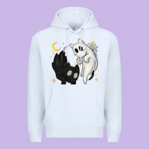 Ghost Cats With Balance Halloween Premium Hoodie Designed By Texasbilliewilder