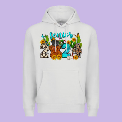 Senior 2024 Cow Premium Hoodie Designed By Zillion Design Studio