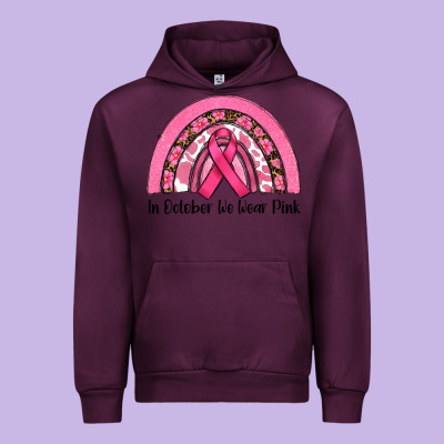 In October We Wear Pink Urban Hoodie Designed By Ranaportraitstore