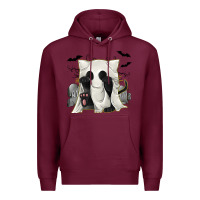 Burgundy Ghost Cat Premium Hoodie - texasbilliewilder