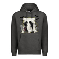 Charcoal Heather Ghost Cat Premium Hoodie - texasbilliewilder